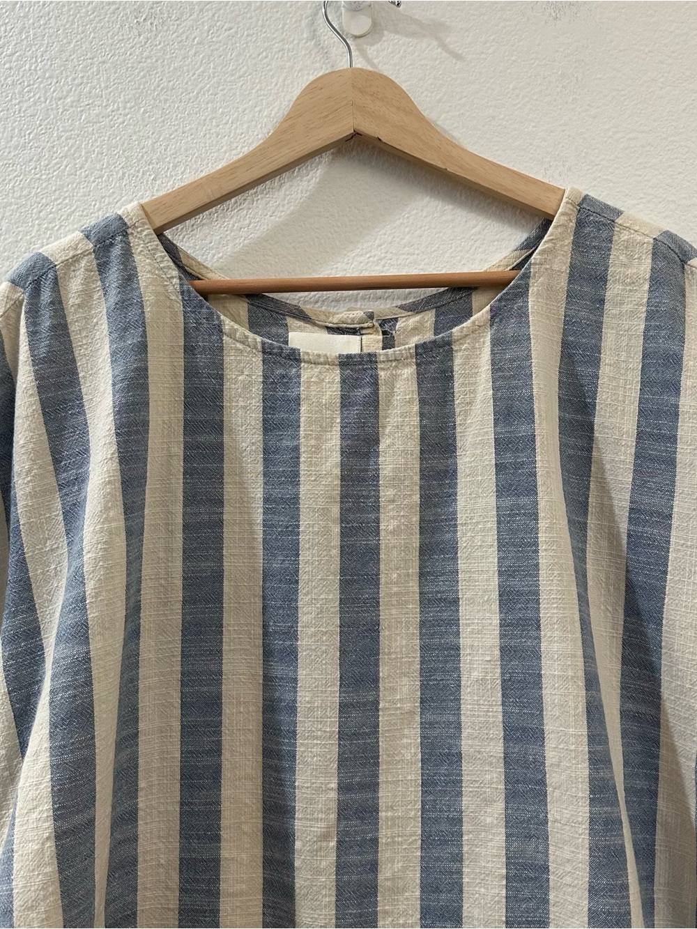 Anthropologie Maeve Dulcy Tee Striped Short Sleeve Button Back Shirt Size XL - Picture 4 of 10